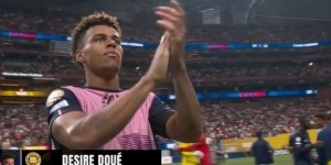 贴地远射斩拜仁！官方：20岁小将杜埃当选巴黎vs拜仁全场最佳